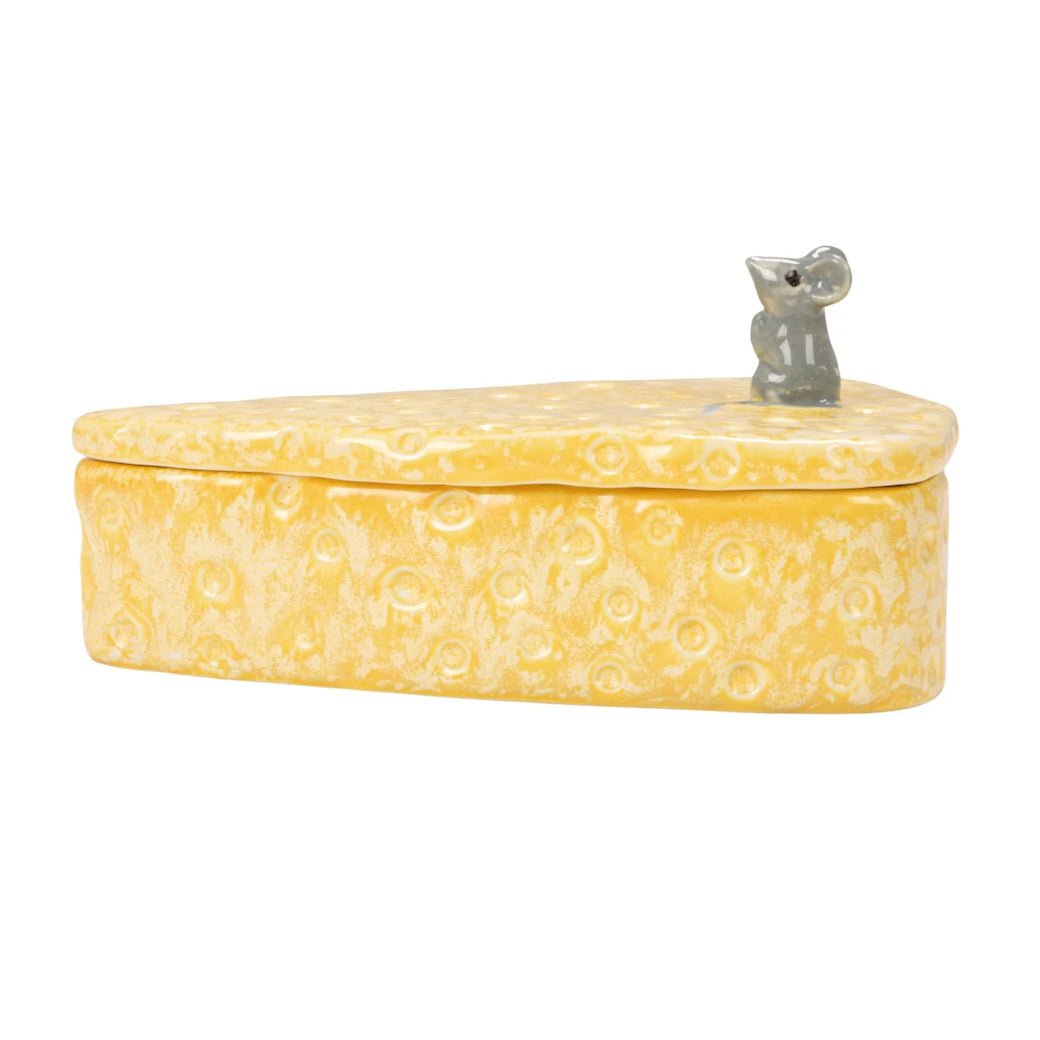 Cheese - Shaped Stoneware Container with Lid & 8 Appetizer Forks - Marmalade Mercantile