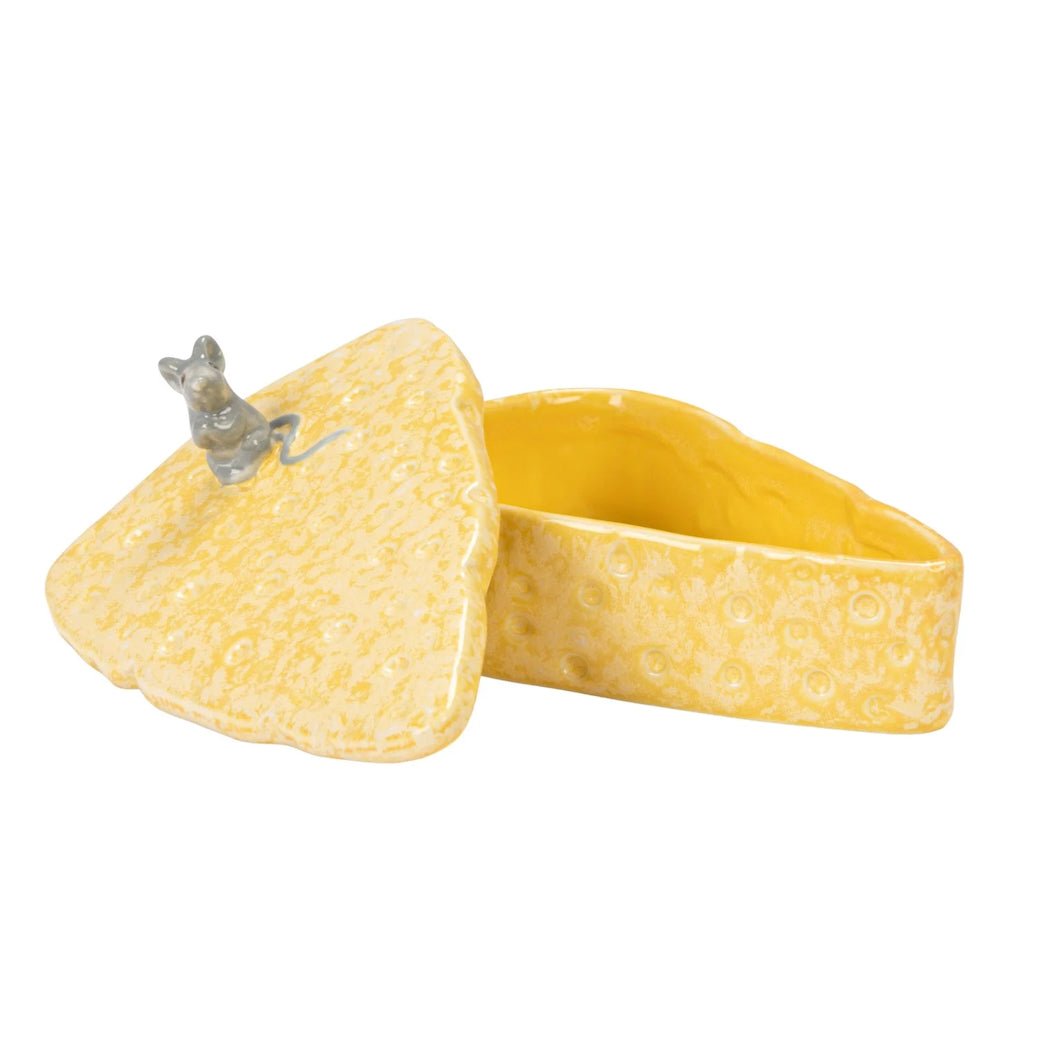 Cheese - Shaped Stoneware Container with Lid & 8 Appetizer Forks - Marmalade Mercantile