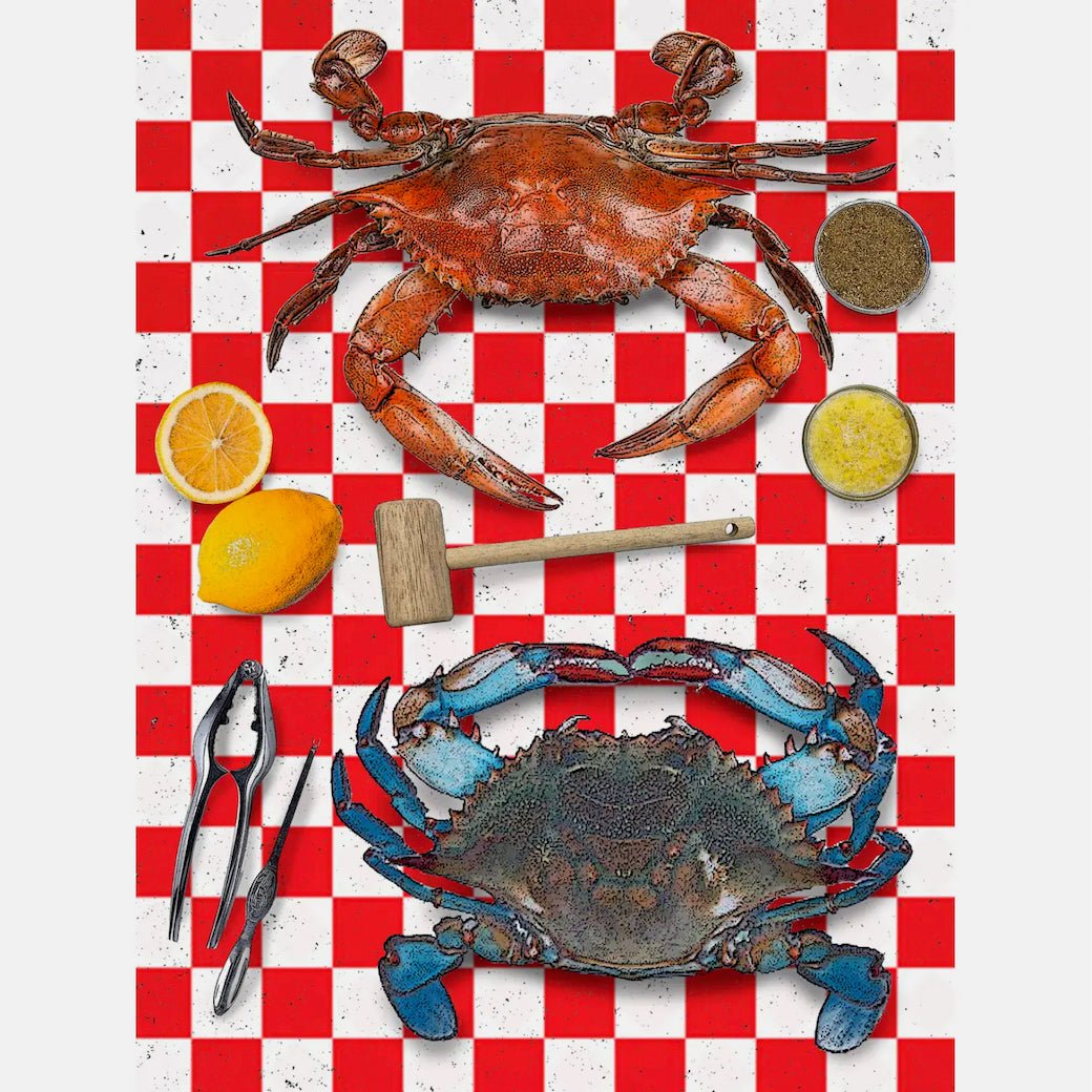 Chesapeake Crabs Flour Sack Tea Towel - Marmalade Mercantile