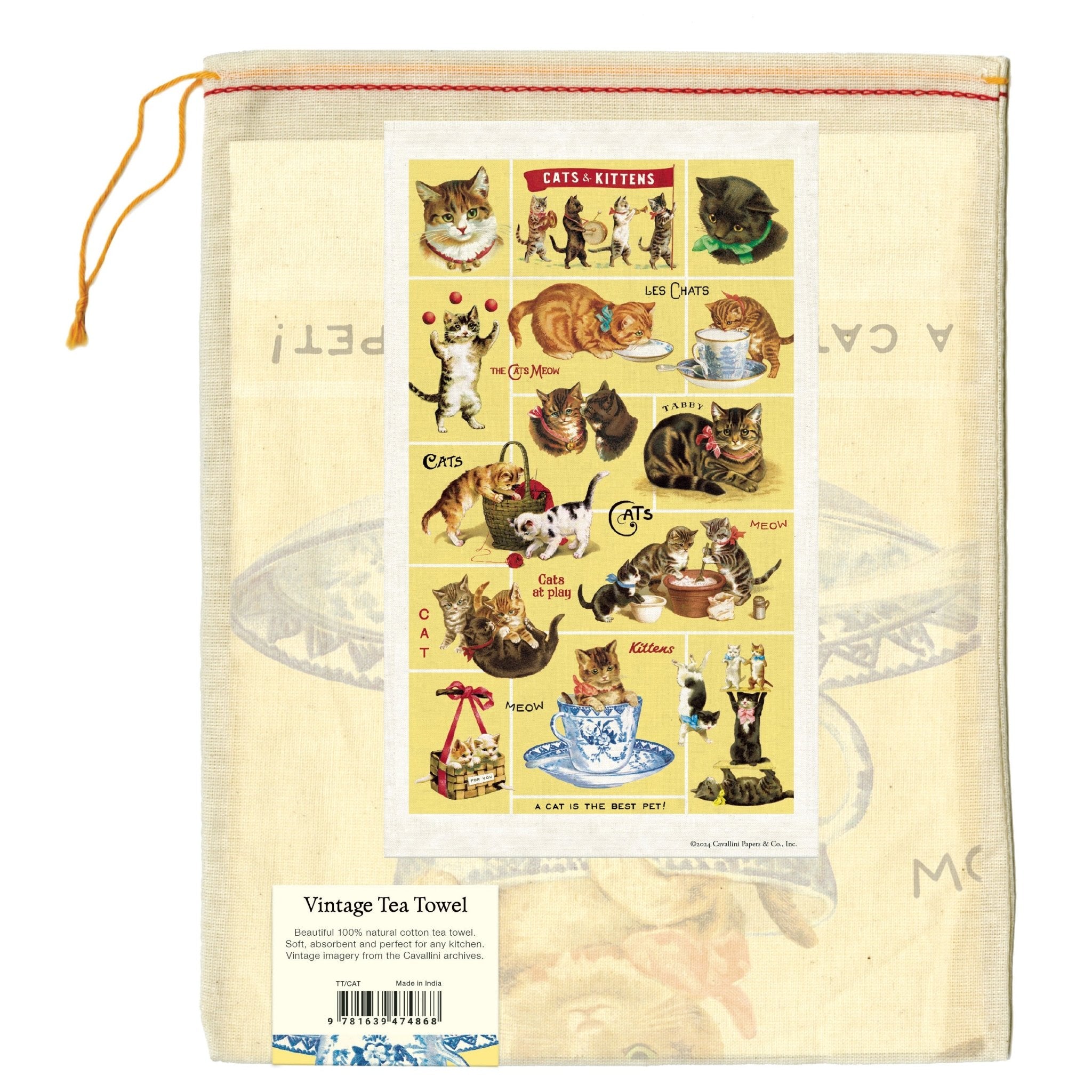 Colorful Cats & Kittens Cotton Kitchen Towel - Marmalade Mercantile