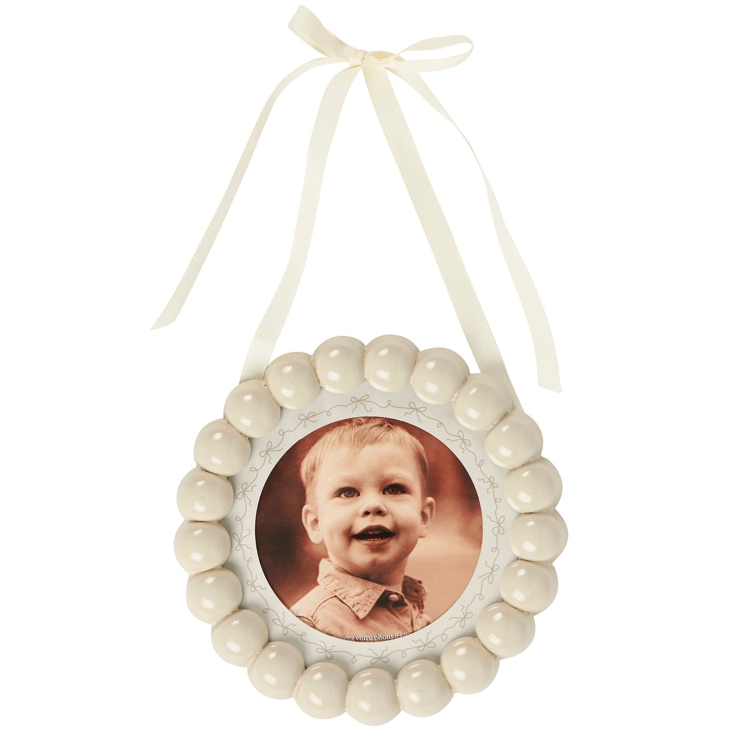 Cream Colored Hanging Round Photo Frame - Marmalade Mercantile