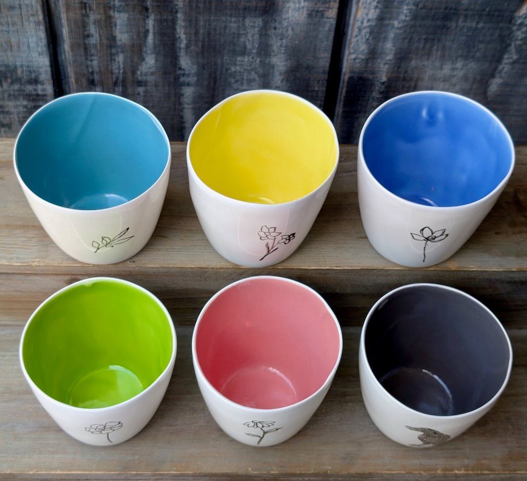 Davis Studio Fine Porcelain Juice Cups CHOICE of Style/Color - Marmalade Mercantile