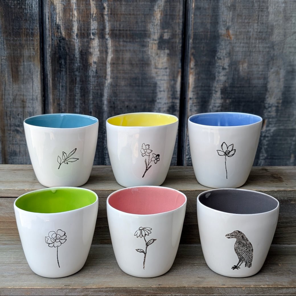 Davis Studio Fine Porcelain Juice Cups CHOICE of Style/Color - Marmalade Mercantile