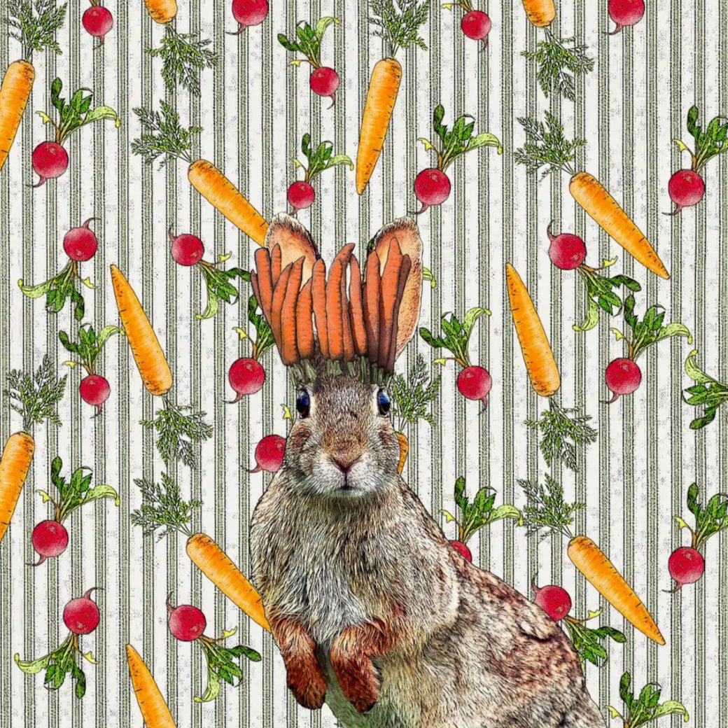 Delightful Carrot King Bunny Flour Sack Tea Towel - Marmalade Mercantile
