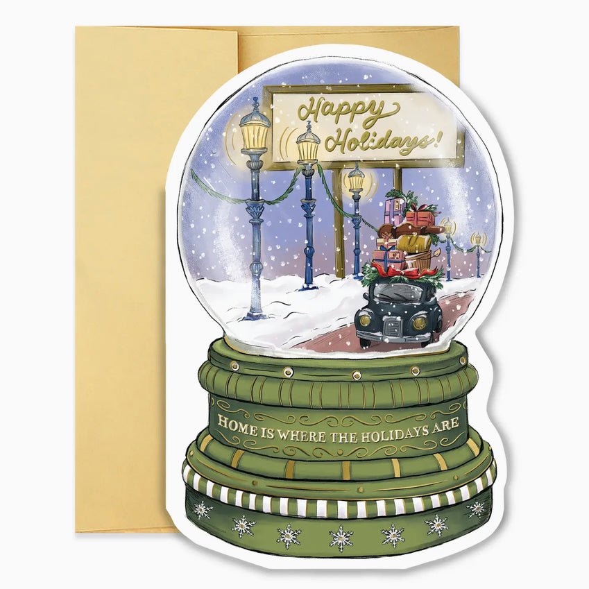 Die Cut Snow Globe Happy Holidays Greeting Card - Marmalade Mercantile