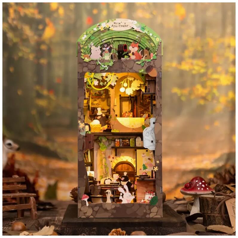 DIY Book Nook Kit: Mole's Apartment with Dust Cover - Marmalade Mercantile