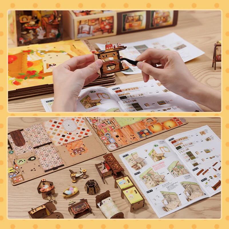 DIY Book Nook Kit: Mole's Apartment with Dust Cover - Marmalade Mercantile