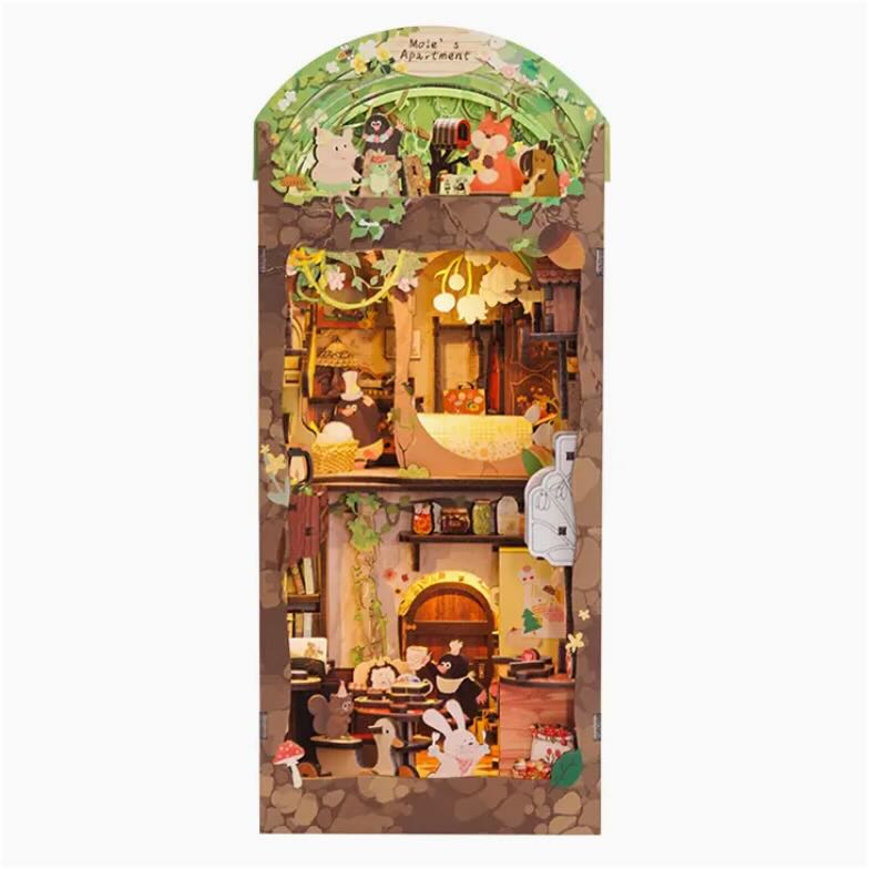 DIY Book Nook Kit: Mole's Apartment with Dust Cover - Marmalade Mercantile