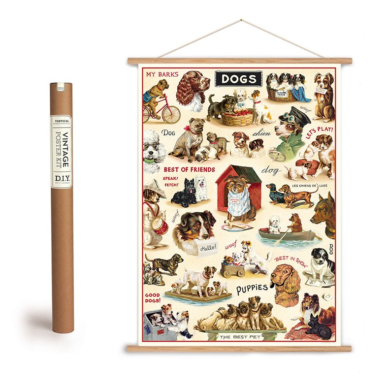 Dogs - The Best Pet Vintage - Style Art Poster + Hanging Kit - Marmalade Mercantile