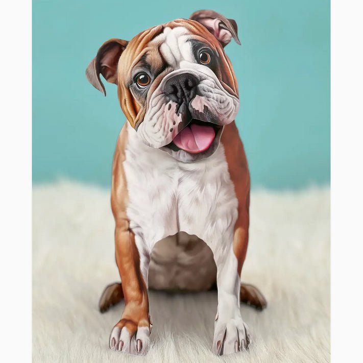 English Bull Dog Pop Up Greeting Card with Dress Up Accessories