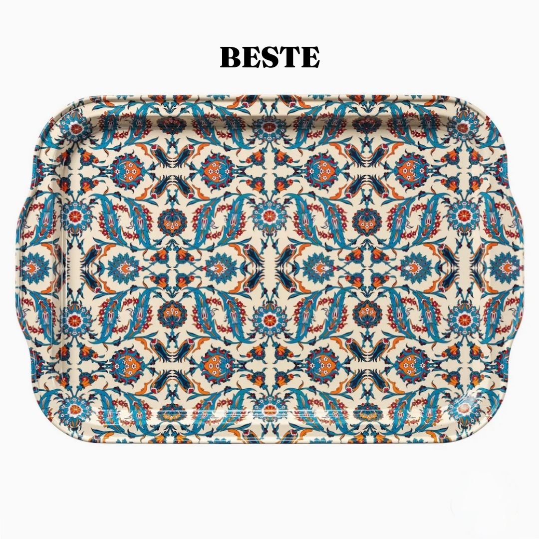 Exotic Turkish Tin Serving Tray CHOICE of Five Designs 12.5" - Marmalade Mercantile