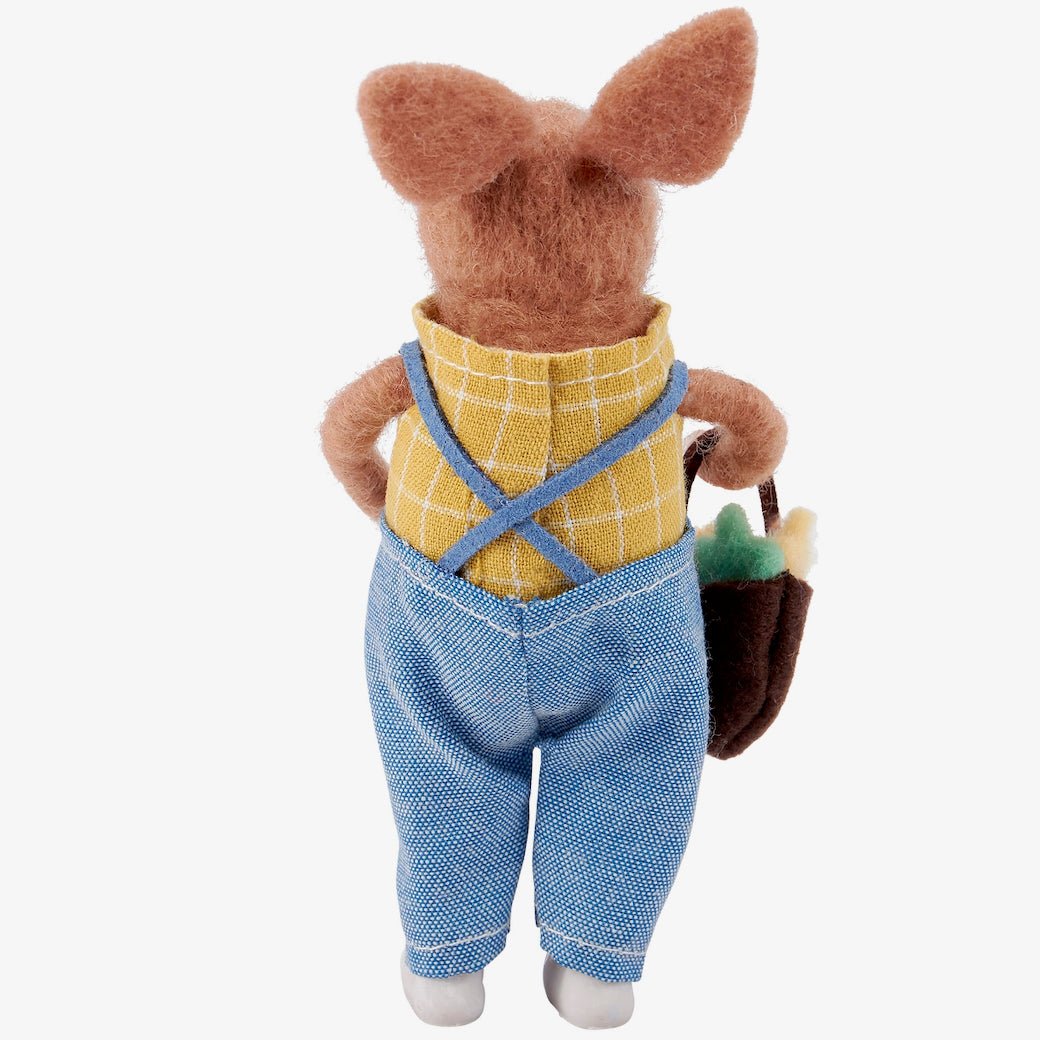 Felt Bunny Critter with Food Basket - Marmalade Mercantile