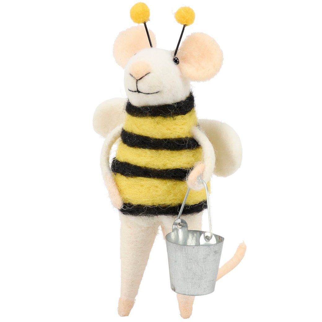 Felt Mouse Critter in Bee Costume - Marmalade Mercantile