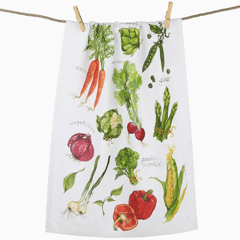 Field Guide Market Veggies Printed Kitchen Towel - Marmalade Mercantile