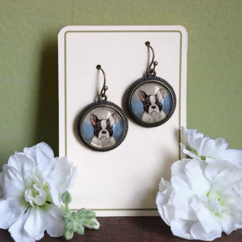 French Bulldog or Boston Terrier Pierced Earrings - Marmalade Mercantile