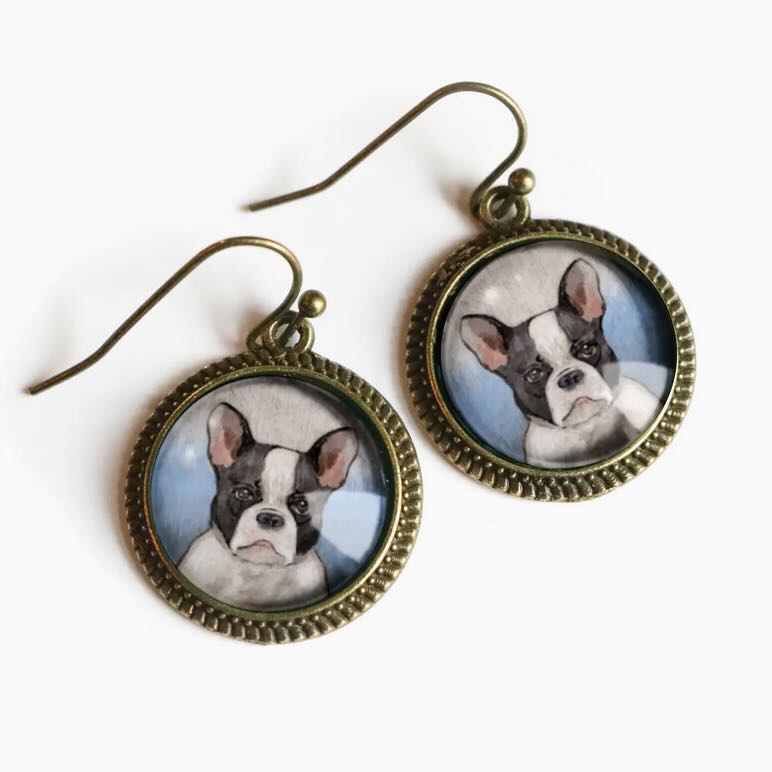 French Bulldog or Boston Terrier Pierced Earrings - Marmalade Mercantile