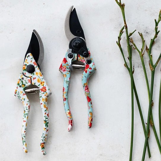 Garden Pruning Shears with Blade Protector Cottage Garden Pattern CHOICE of Two Colors - Marmalade Mercantile
