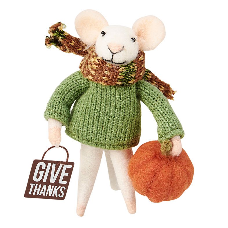 Give Thanks Felt Mouse Critter - Marmalade Mercantile