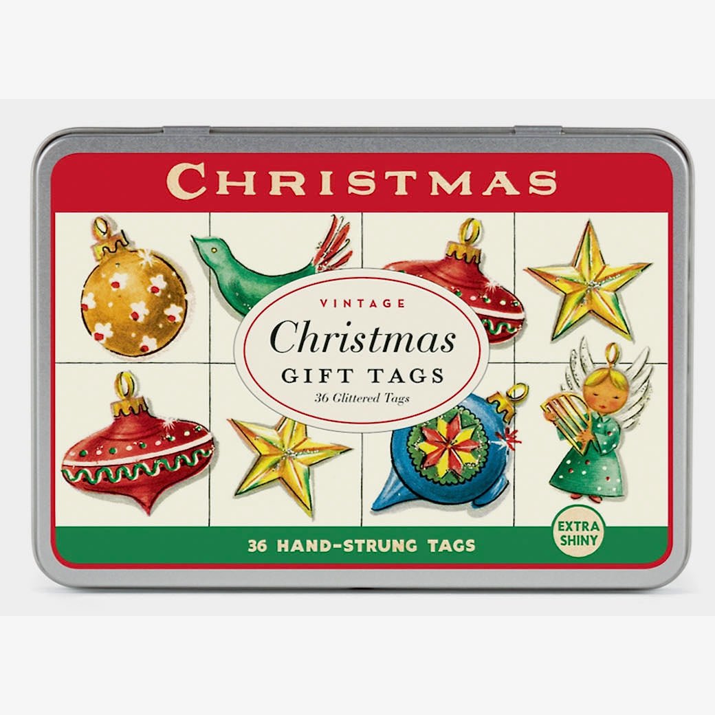 Glittered Vintage - Style Christmas Ornaments Gift Tags - Marmalade Mercantile