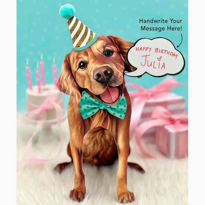 Golden Retriever Pop Up Greeting Card with Dress Up Kit - Marmalade Mercantile