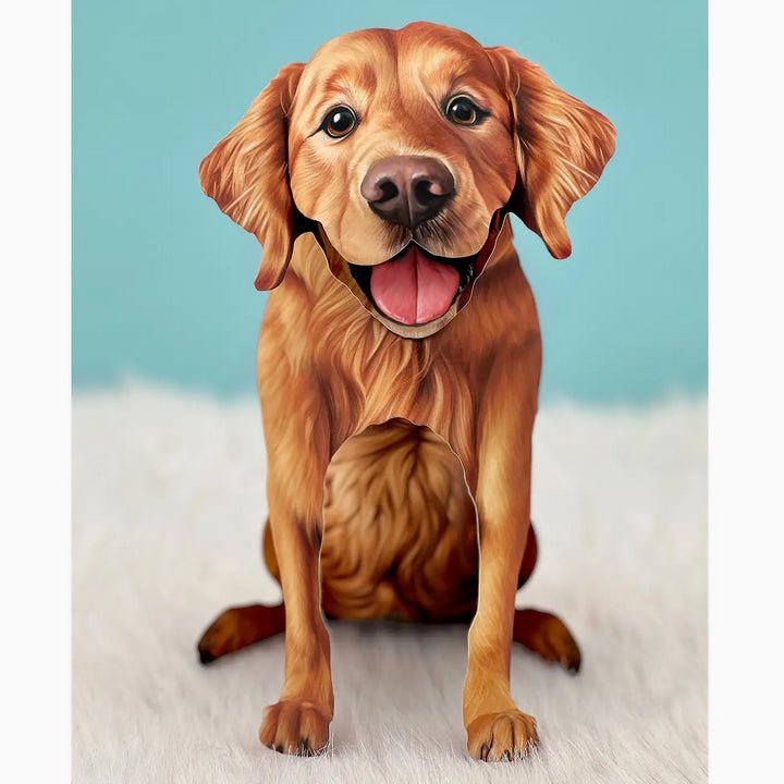 Golden Retriever Pop Up Greeting Card with Dress Up Kit