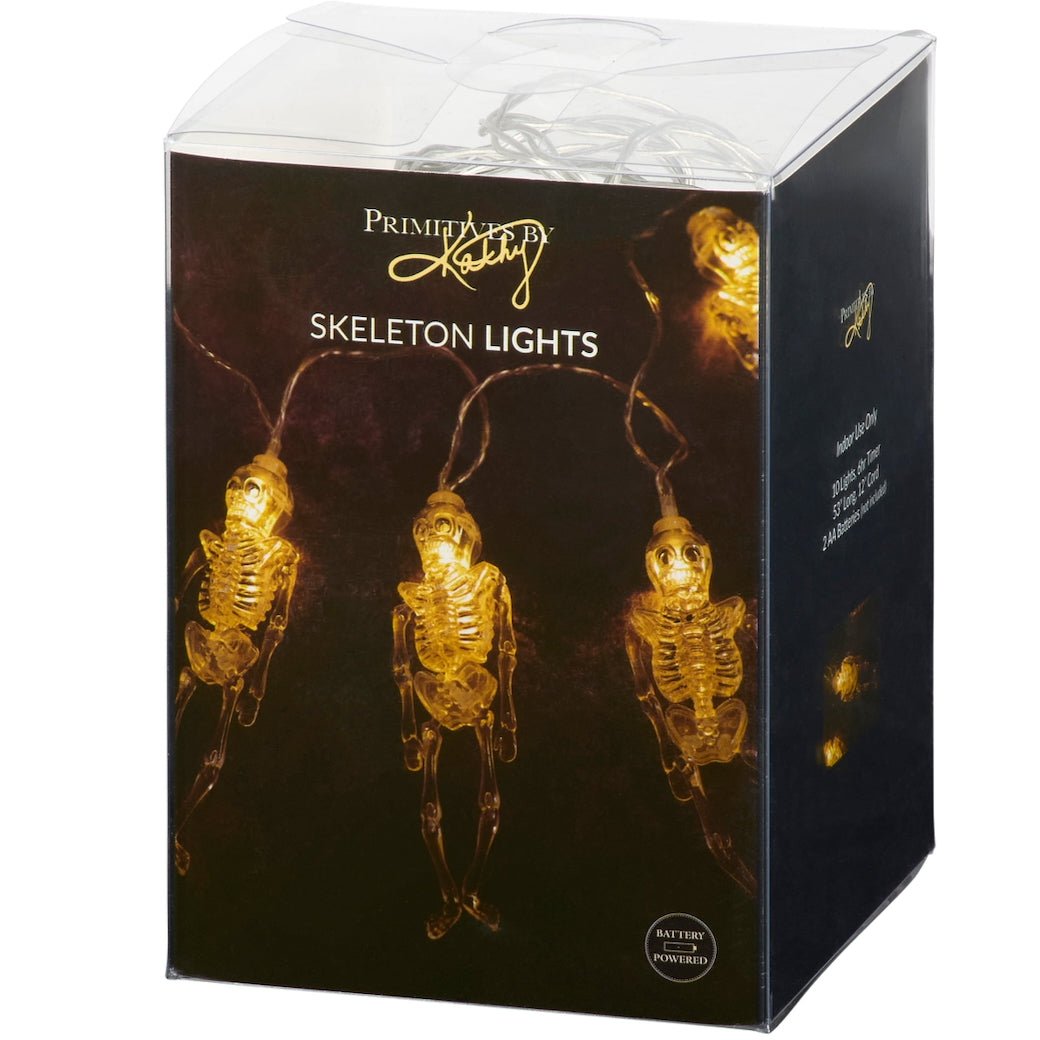 Halloween Skeleton String Lights Battery Operated w Timer - Marmalade Mercantile