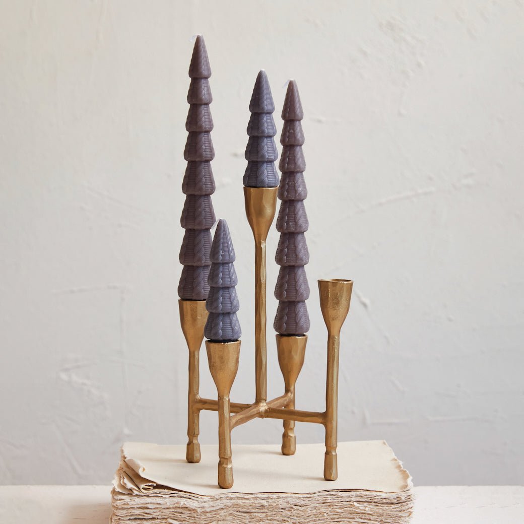 Hand - Forged Metal Candelabra Antique Gold Finish - Marmalade Mercantile