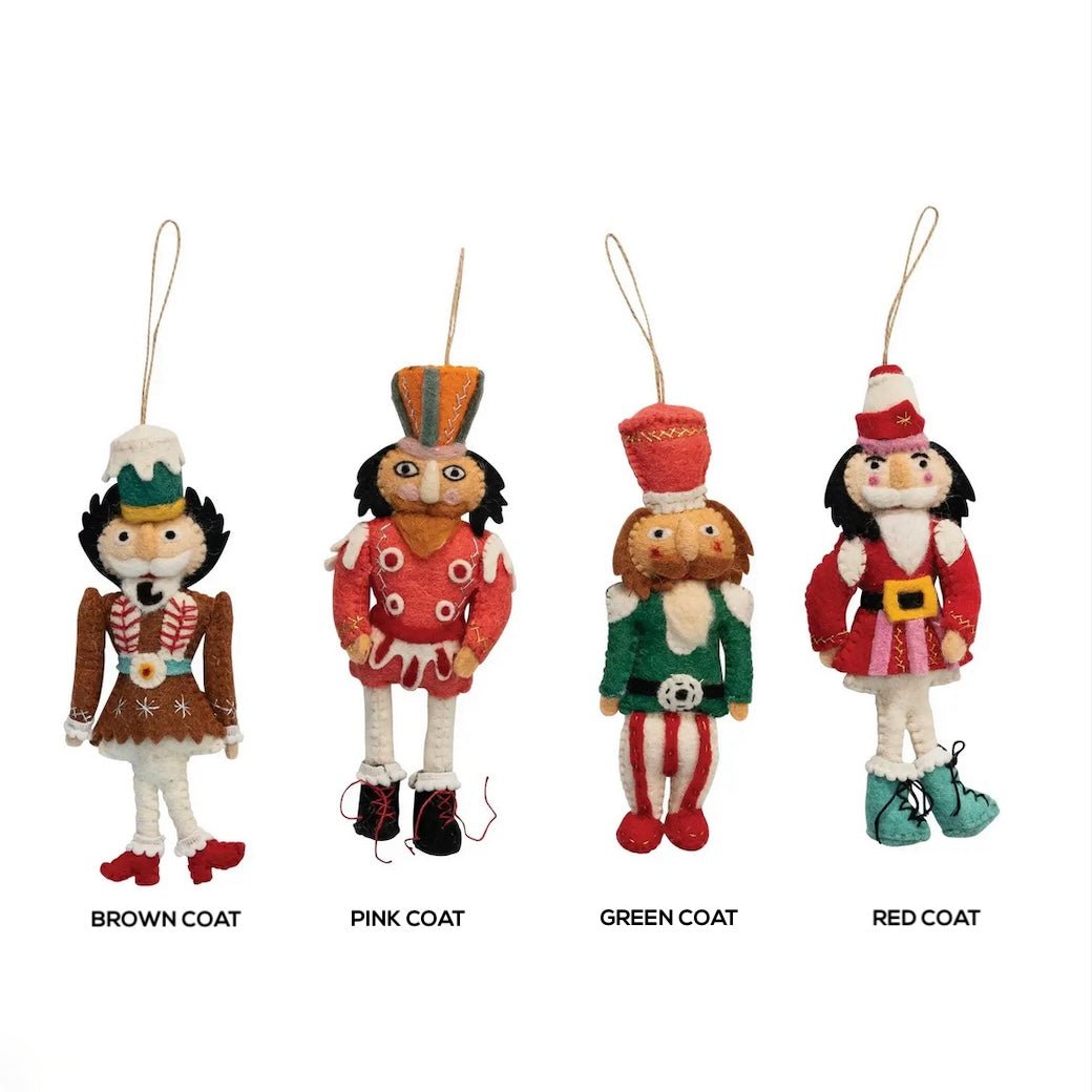 Hand - Made Felt Nutcracker Christmas Ornaments CHOICE of Style - Marmalade Mercantile