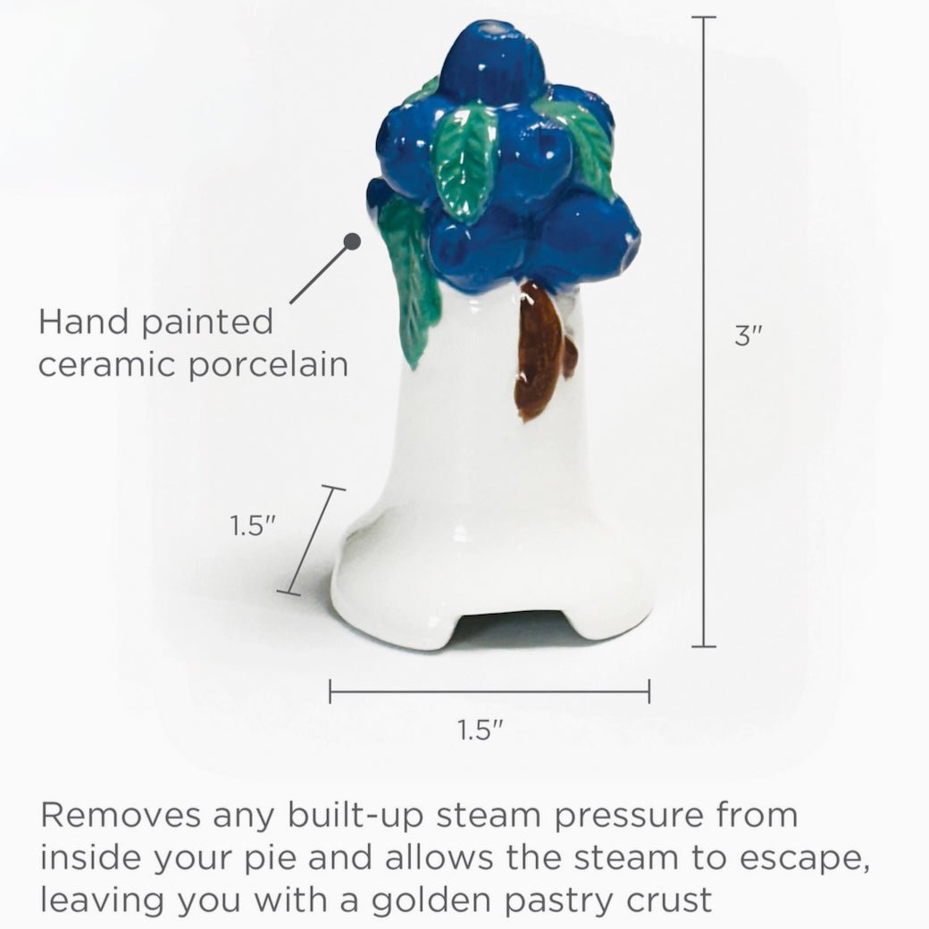 Hand - Painted Blueberry Pie Vent Ceramic Porcelain Pie Bird - Marmalade Mercantile