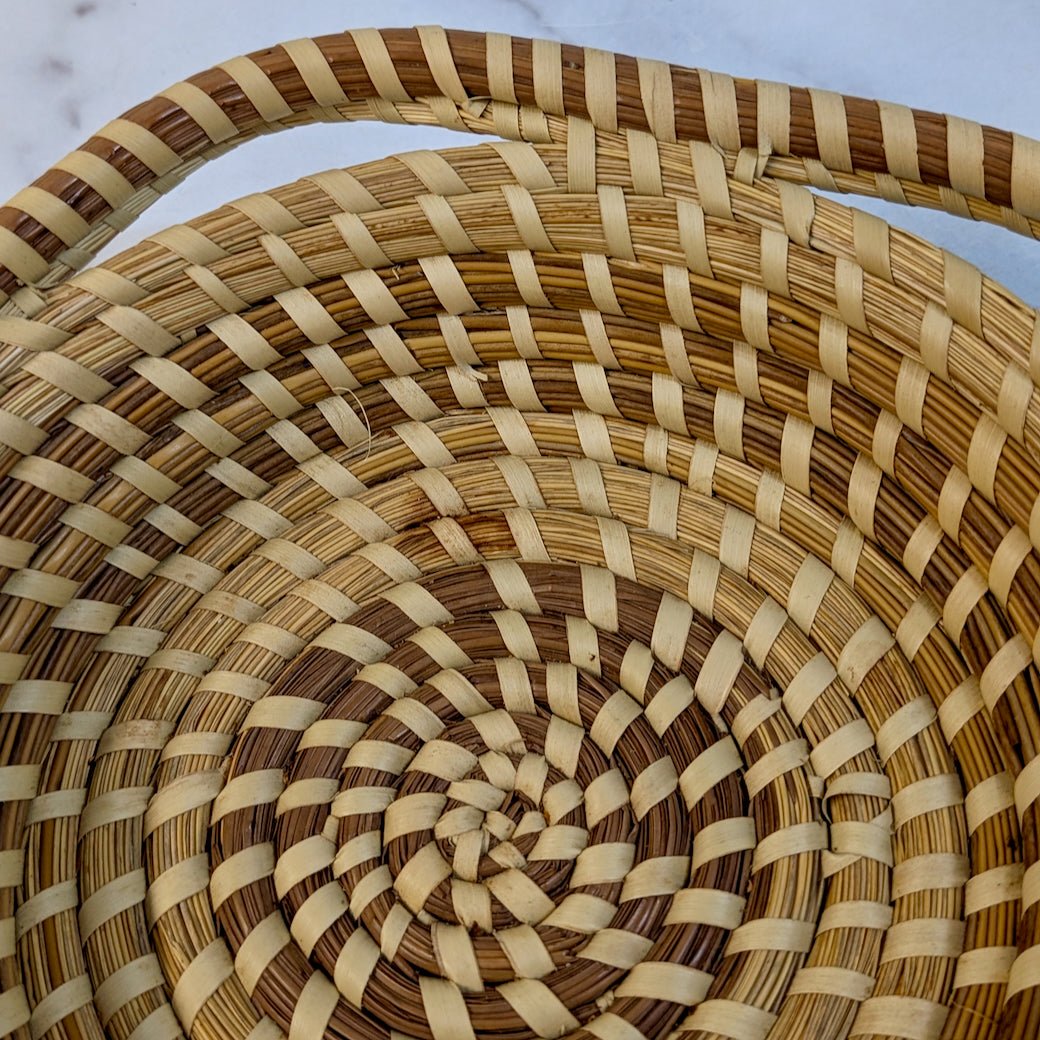 Handmade South Carolina Sweetgrass Basket w Five Handles - Marmalade Mercantile