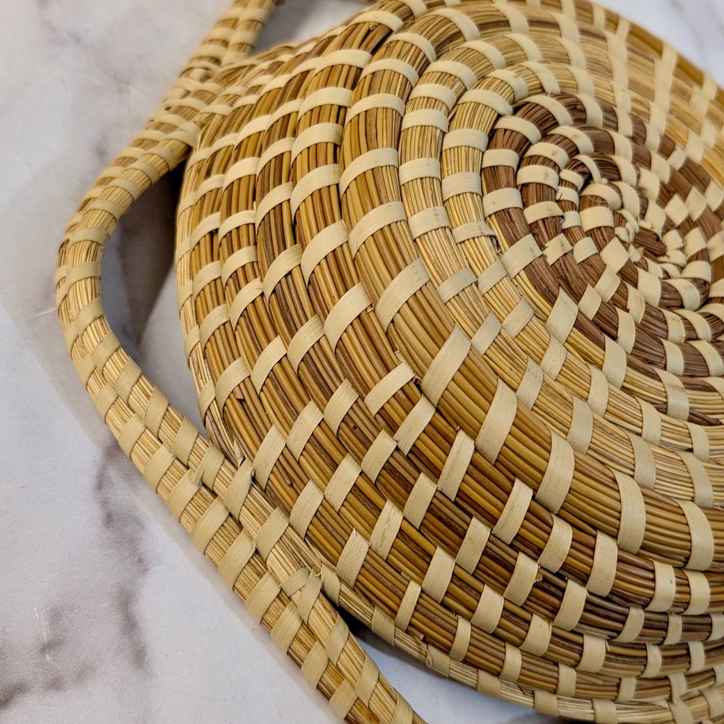 Handmade South Carolina Sweetgrass Basket w Five Handles - Marmalade Mercantile