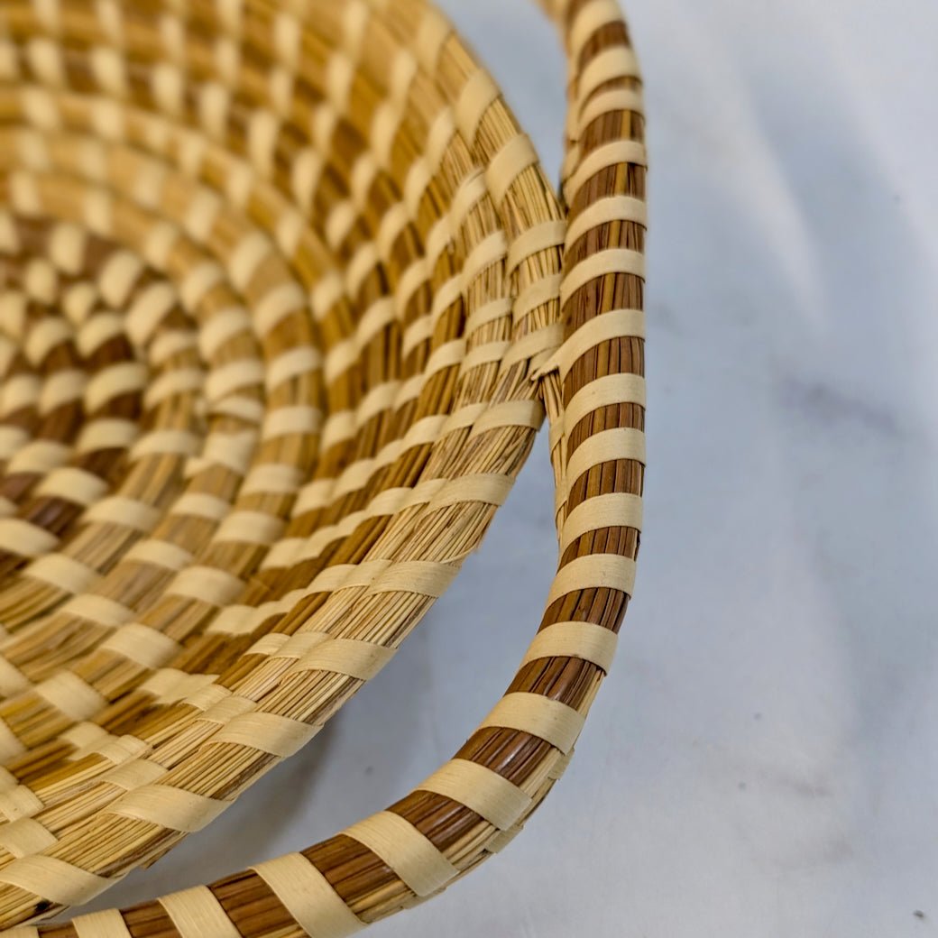 Handmade South Carolina Sweetgrass Basket w Five Handles - Marmalade Mercantile