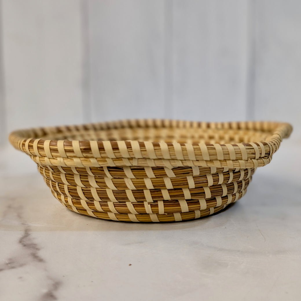 Handmade South Carolina Sweetgrass Basket w Five Handles - Marmalade Mercantile