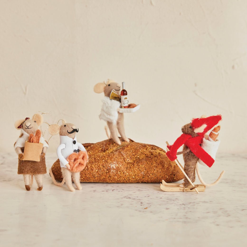 Handmade Wool Felt Gourmand Mouse Critter Ornament CHOICE of 4 Styles - Marmalade Mercantile
