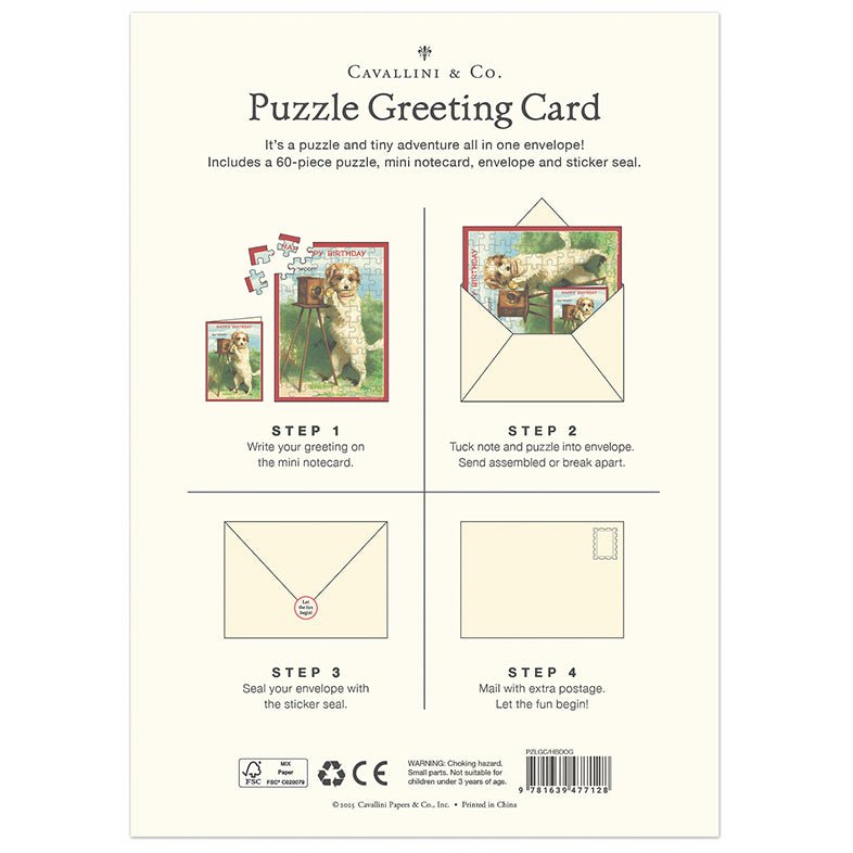 Happy Birthday Dog Puzzle Greeting Card - Marmalade Mercantile