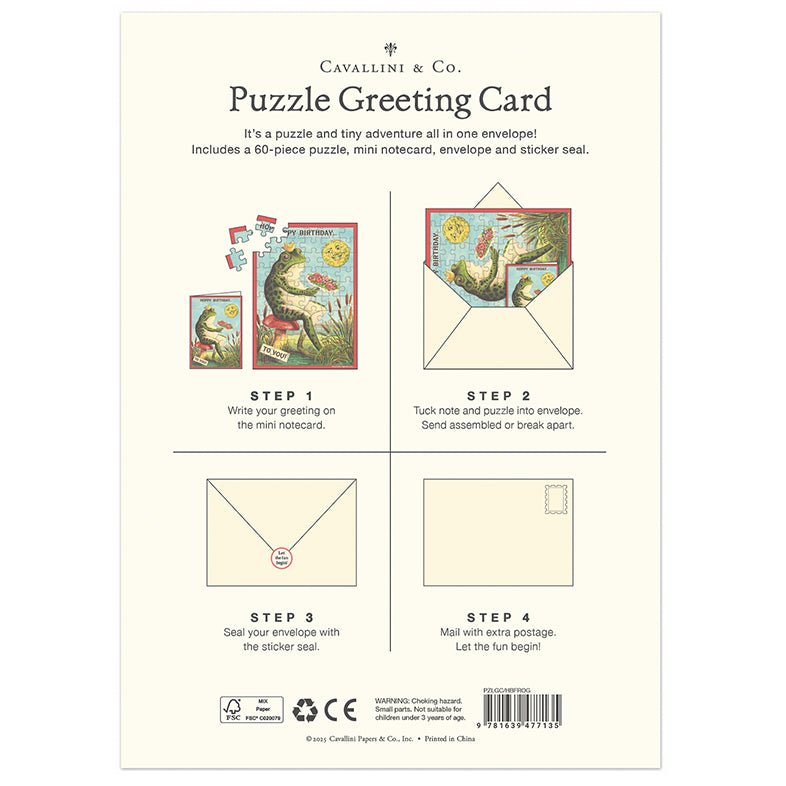 Happy Birthday Frogs Puzzle Greeting Card - Marmalade Mercantile
