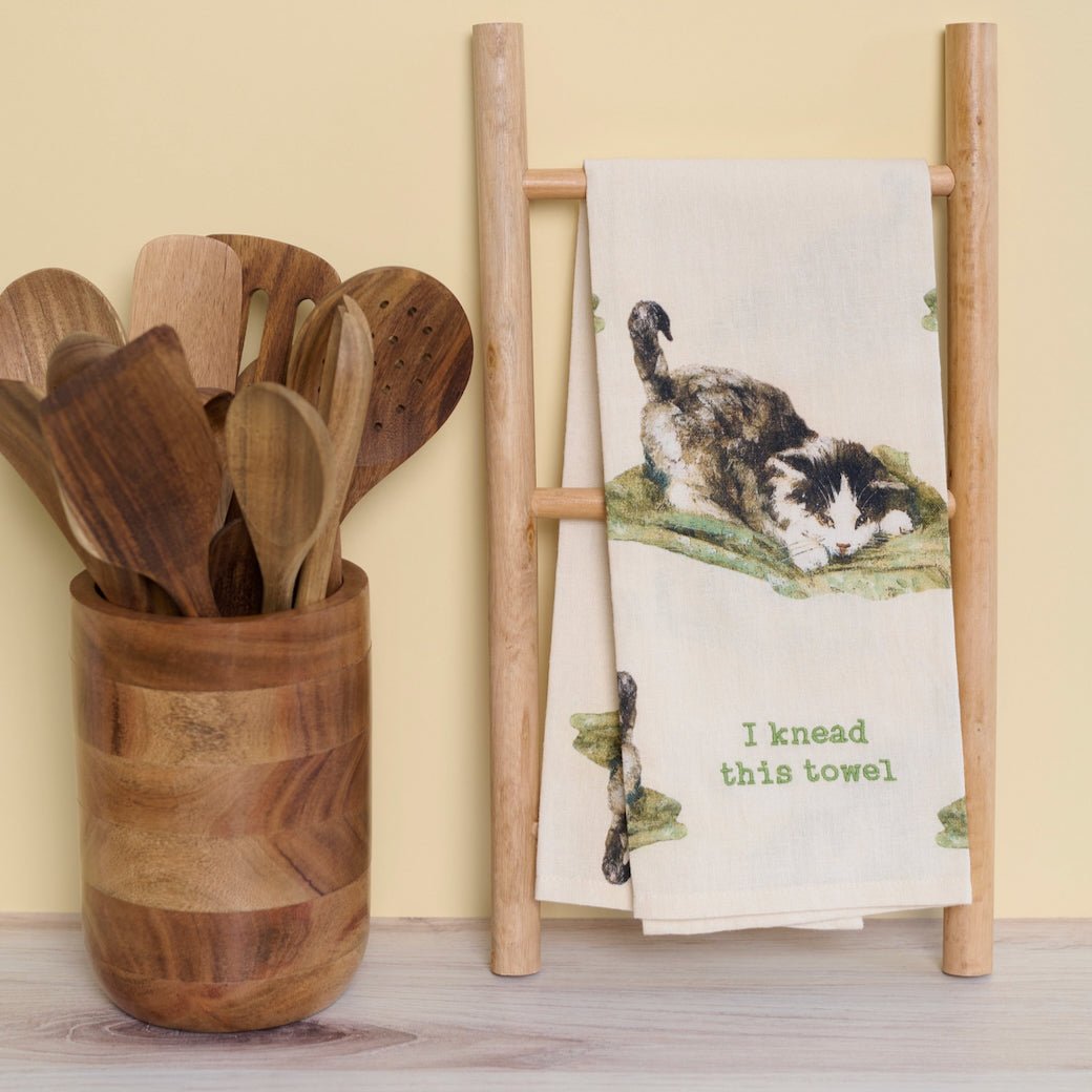 I Knead this Towel - Embroidered Kitchen Towel for Cat Lovers - Marmalade Mercantile