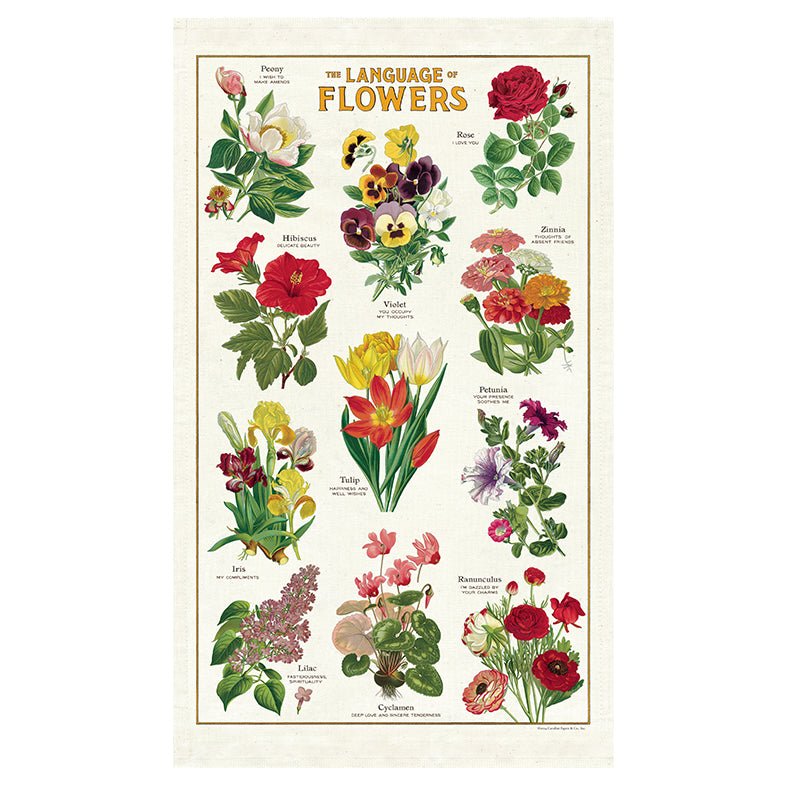 Language of Flowers 100% Cotton Tea Towel - Marmalade Mercantile
