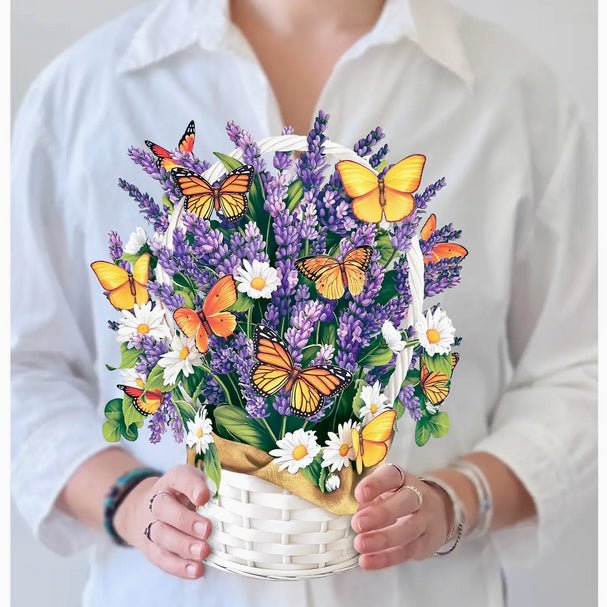 Lavender & Butterflies Full Size Pop Up Bouquet Greeting Card - Marmalade Mercantile