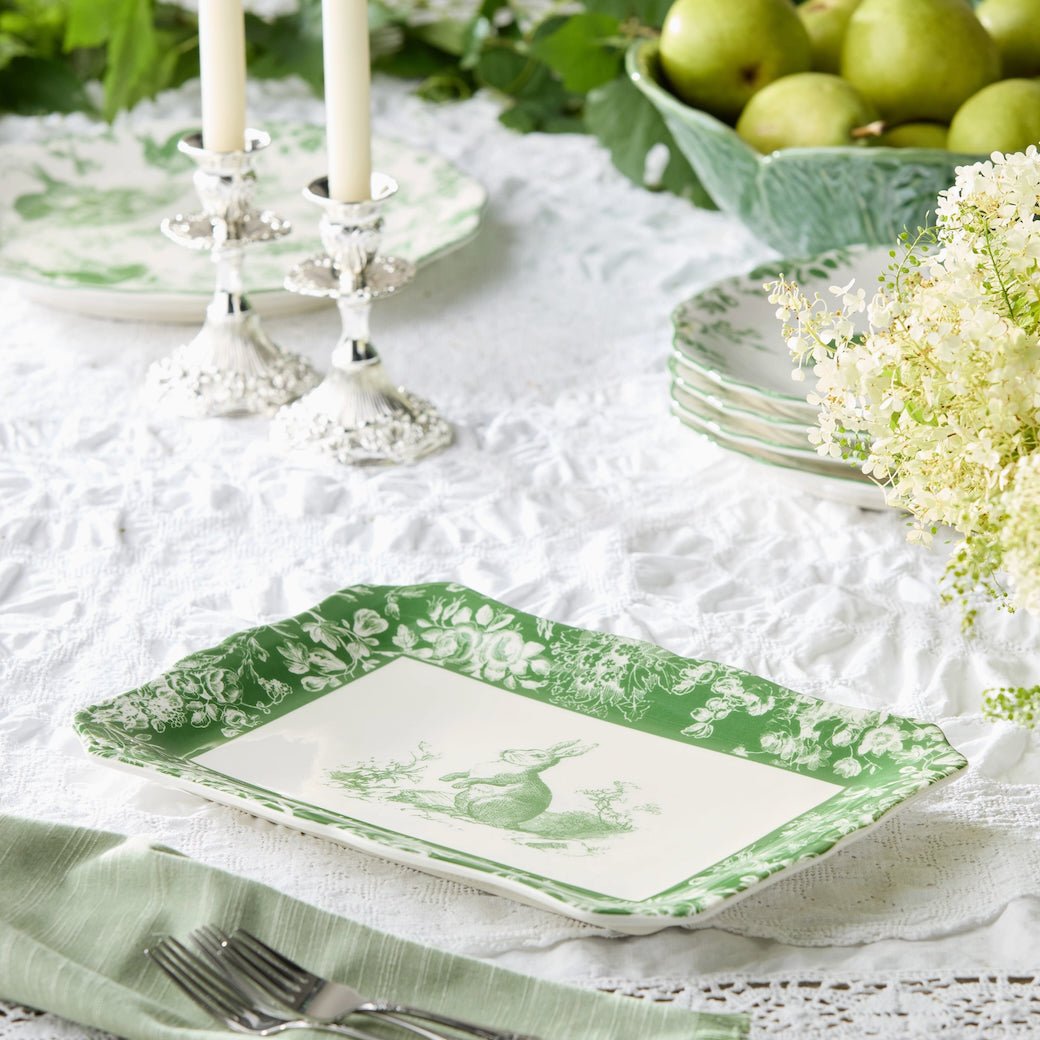 Le Jardin Green Garden Bunny Serving Platter - Marmalade Mercantile