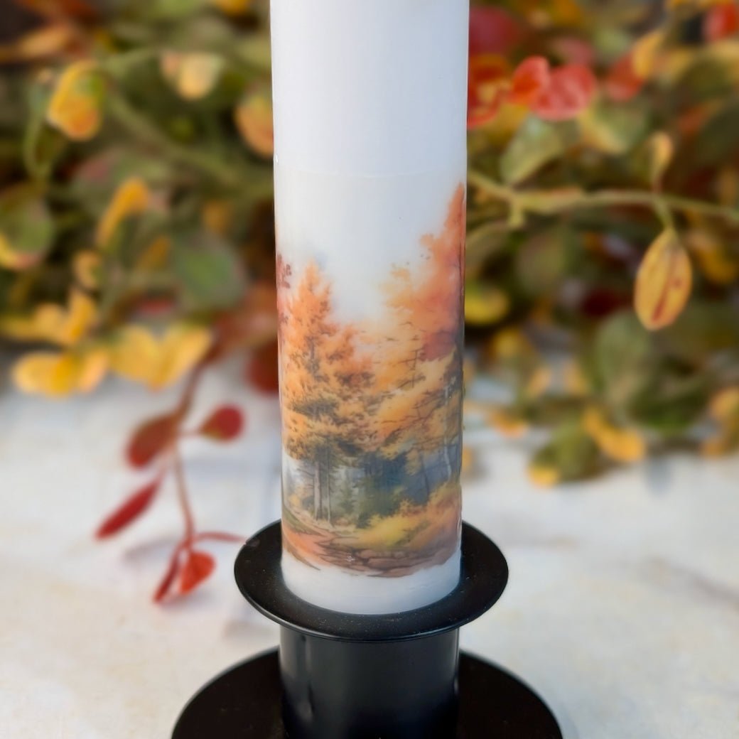 LED Battery Operated Fall Trees Taper Candle - Marmalade Mercantile