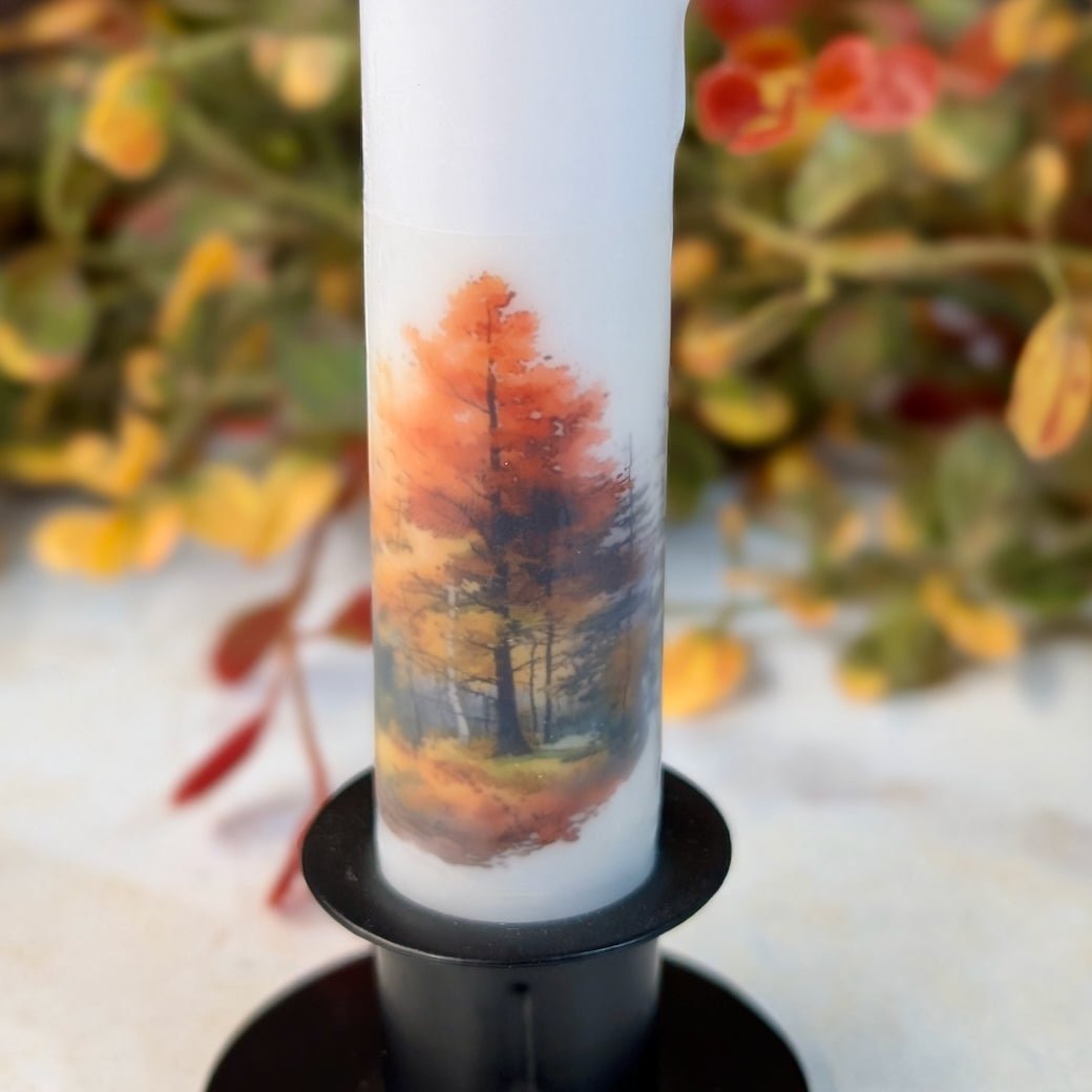 LED Battery Operated Fall Trees Taper Candle - Marmalade Mercantile