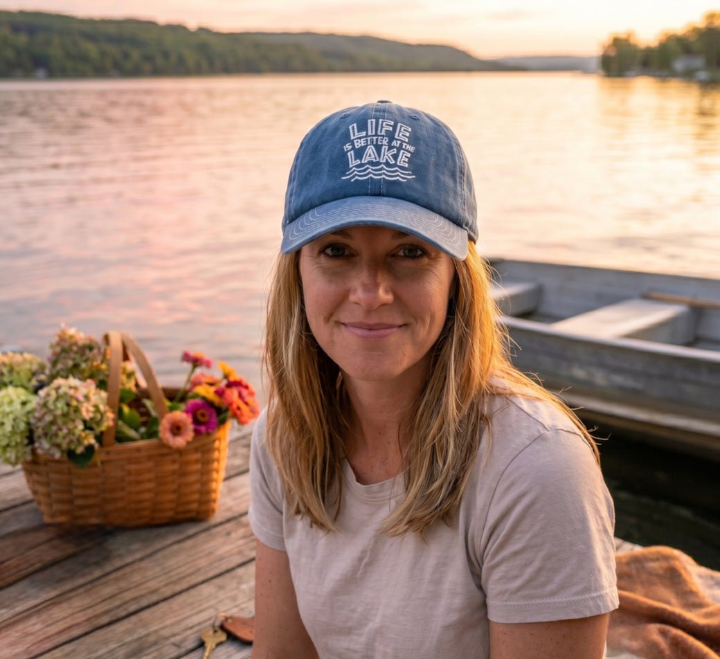 Life is Better at the Lake Blue Ball Cap - Marmalade Mercantile