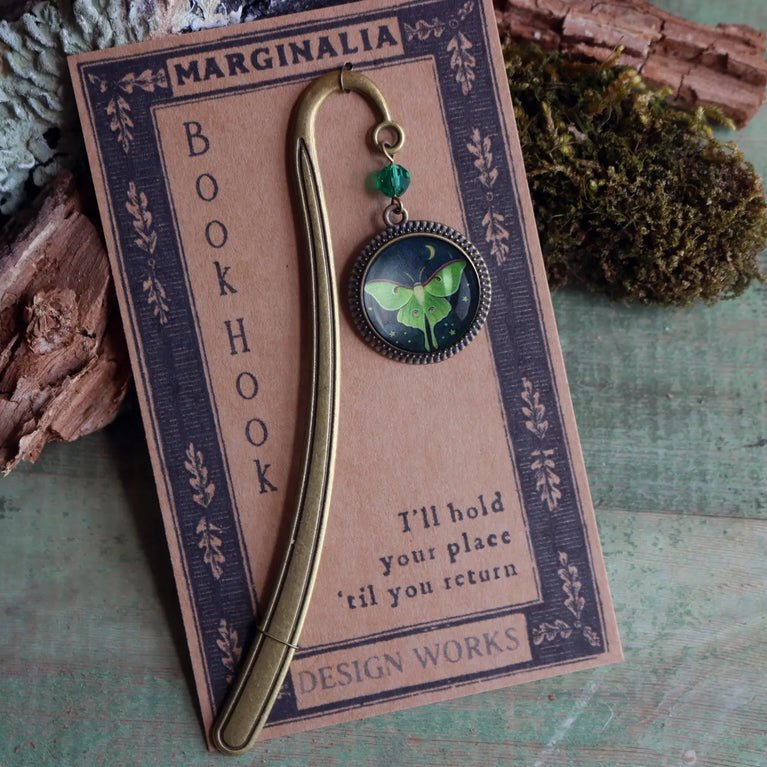 Luna Moth Book Hook Bookmark - Marmalade Mercantile