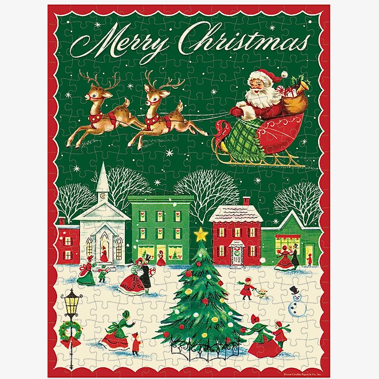 Merry Christmas Village Mini 240-Piece Jigsaw Puzzle - Marmalade Mercantile