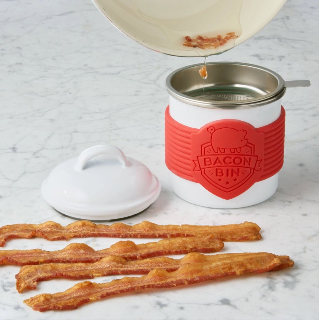 Metal Bacon Bin with Lid & Strainer - Marmalade Mercantile