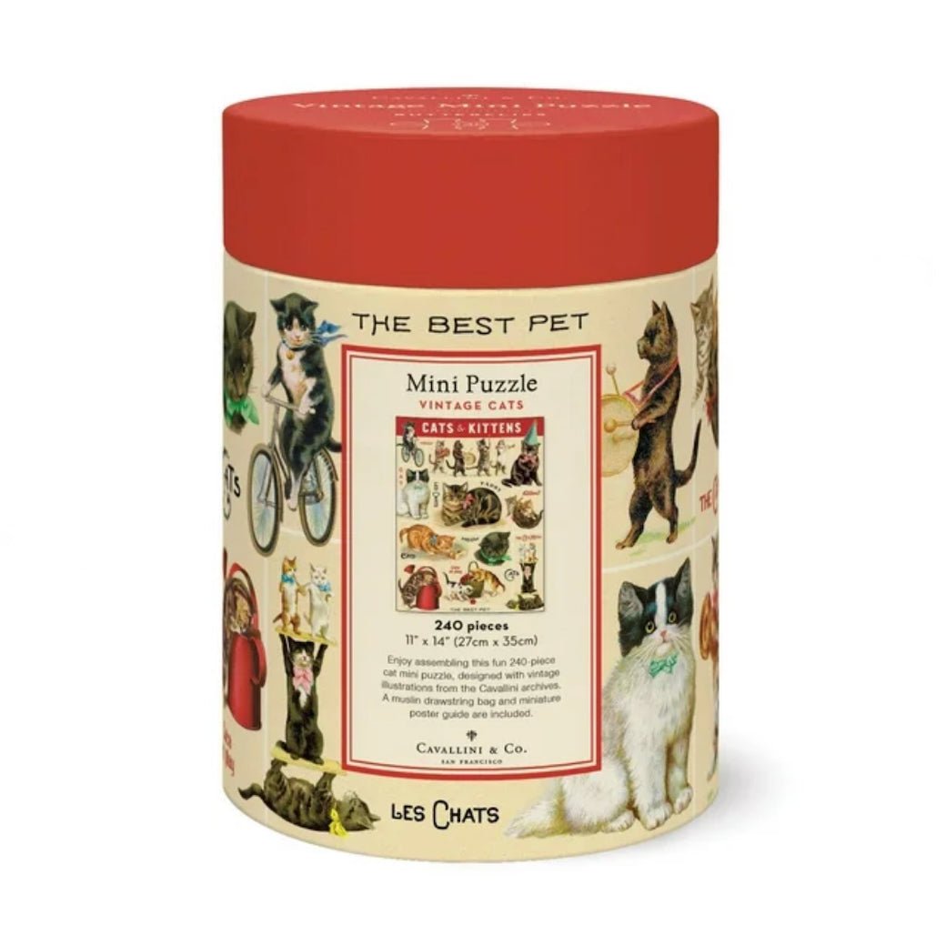 Mini Jigsaw Puzzle 240 Pieces Vintage - Style Cats & Kittens - Marmalade Mercantile