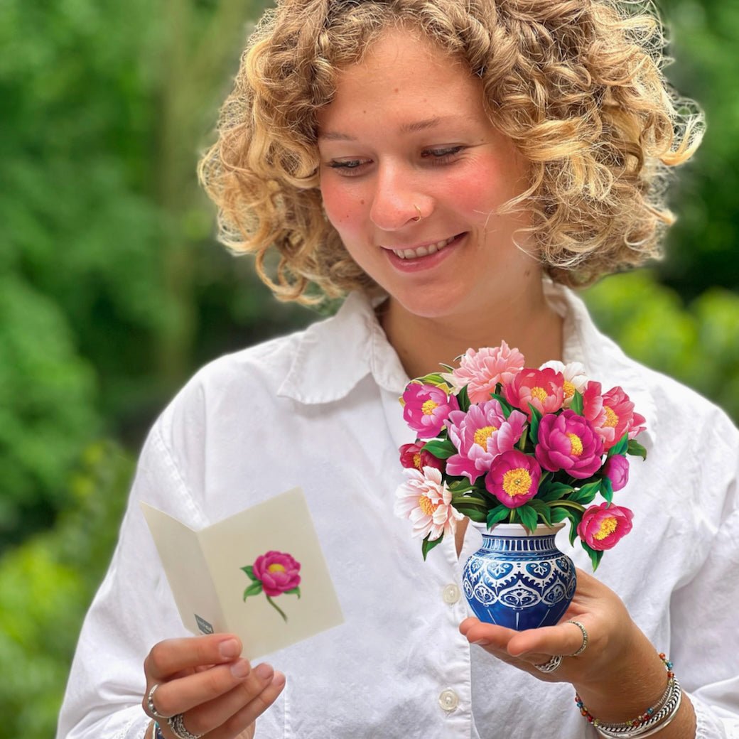 Mini Peony Paradise Pop Up Greeting Card - Marmalade Mercantile