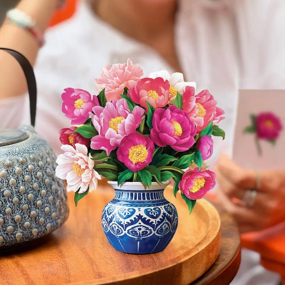 Mini Peony Paradise Pop Up Greeting Card - Marmalade Mercantile