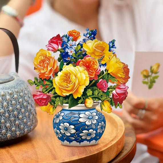 Mini Sorbet Roses Pop Up Greeting Card - Marmalade Mercantile